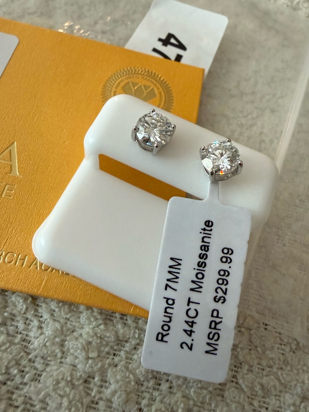 🆕 925 Sterling Silver 7mm Round 2.44ct Moissanite Diamond Stud Earrings with GRA